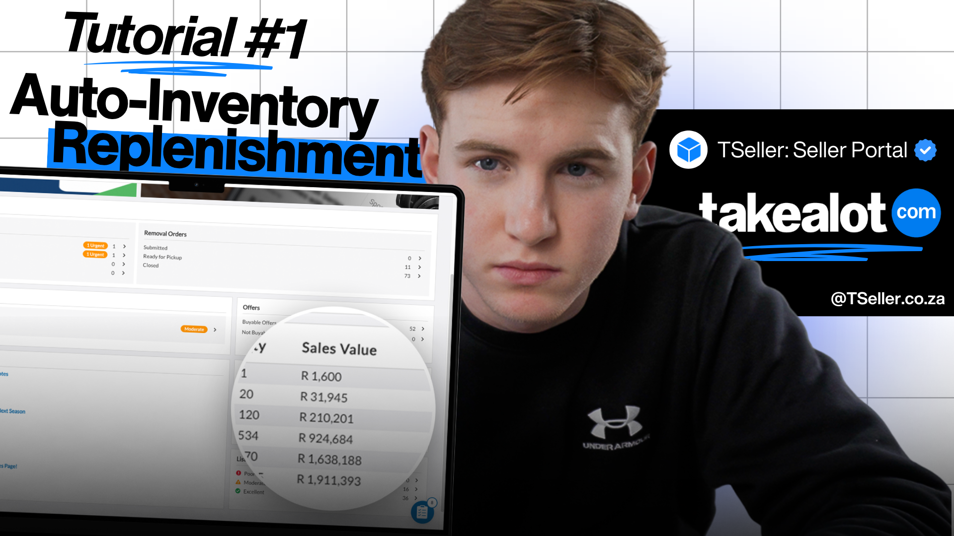 TSeller auto inventory management for Takealot — real-time stock monitoring across distribution centers, low stock alerts, and automated replenishment recommendations