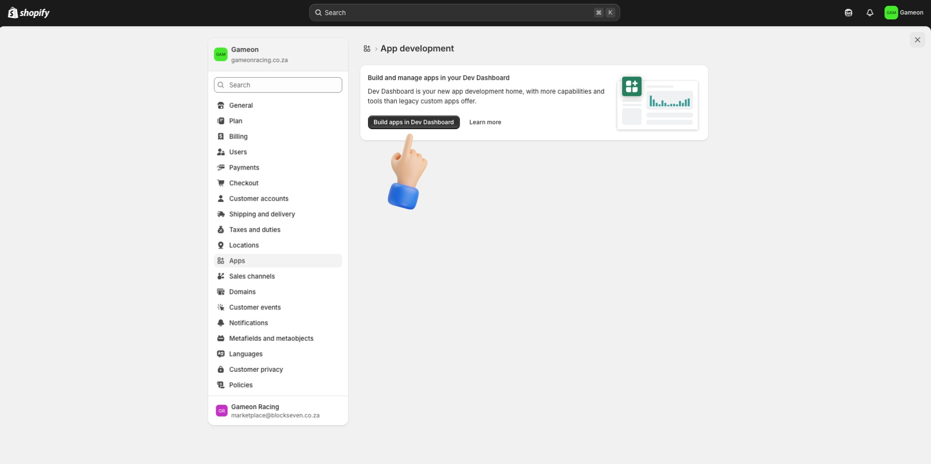 Build apps in Dev Dashboard