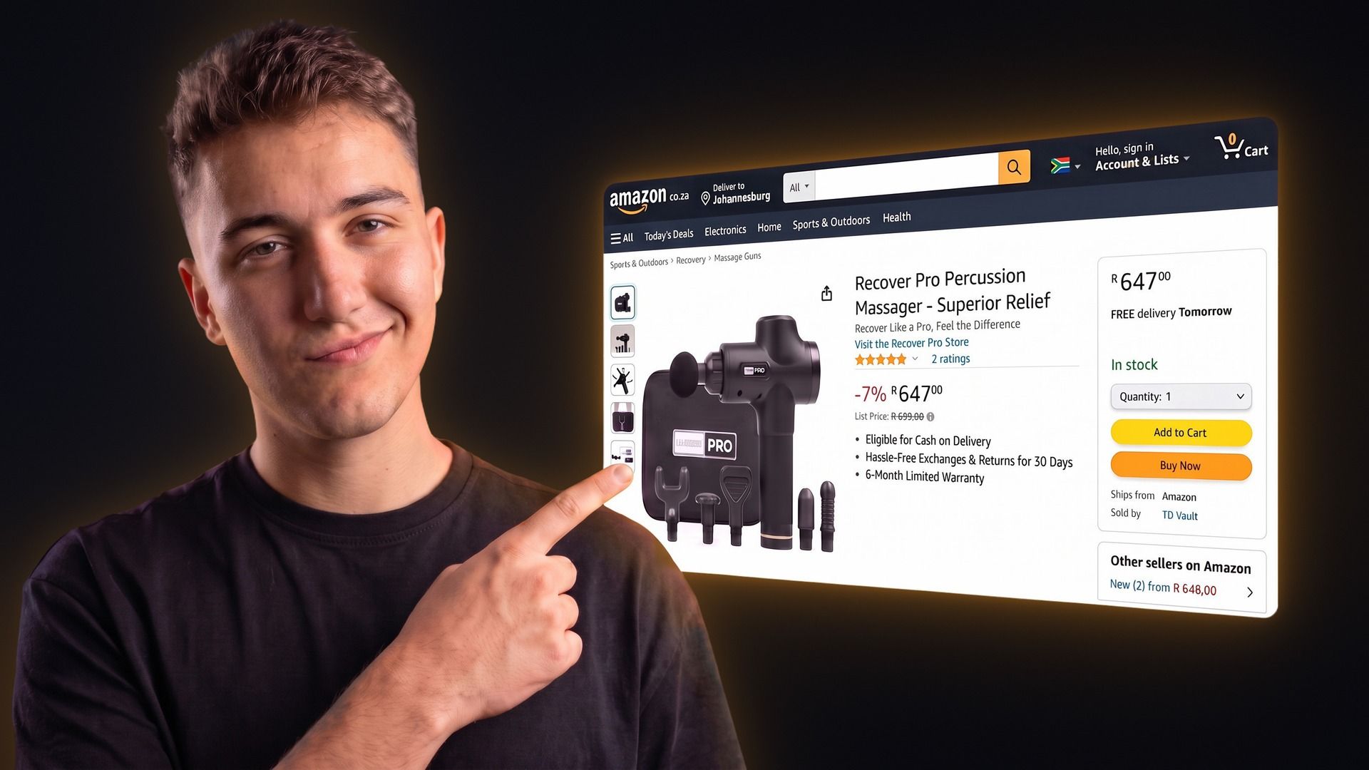TSeller Amazon Buy Box repricer for Amazon South Africa — check every tracked amazon.co.za offer every 6 minutes, price one rand below the Featured Offer within your minimum and preferred price, hold instead of cutting when you are already cheaper and losing on fulfilment, see who holds the Buy Box by name including Amazon itself, and manage Amazon alongside Takealot and Makro repricing from one dashboard