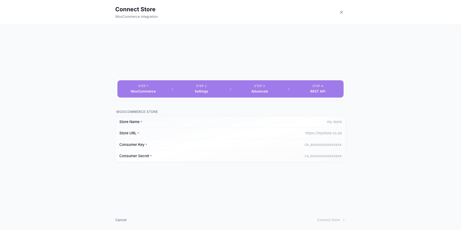 TSeller Settings - Connect WooCommerce Store